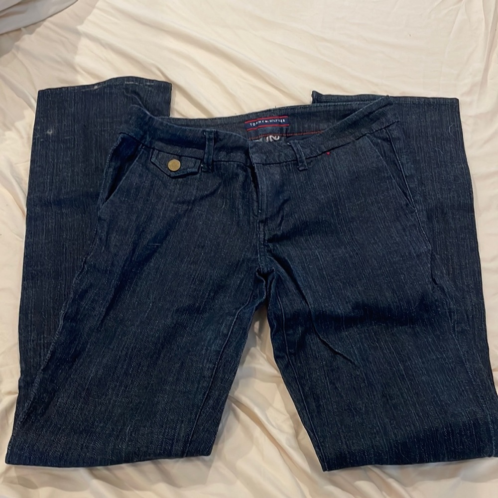 Dark blue jeans wide leg